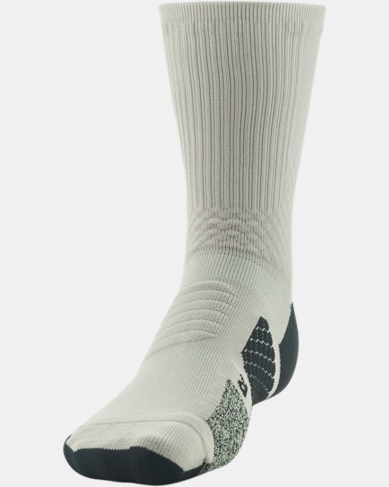 Unisex Project Rock ArmourDry™ Playmaker Mid-Crew Socks, Gray, pdpMainDesktop image number 1